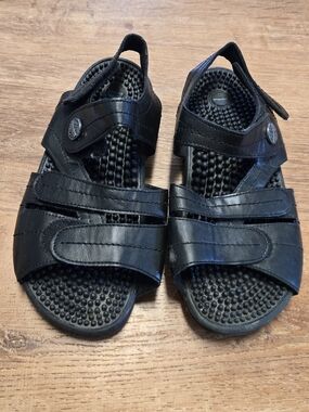 Women's Kenkoh Black Japanese Massage Sandals Reflexology Acupressure Size 8